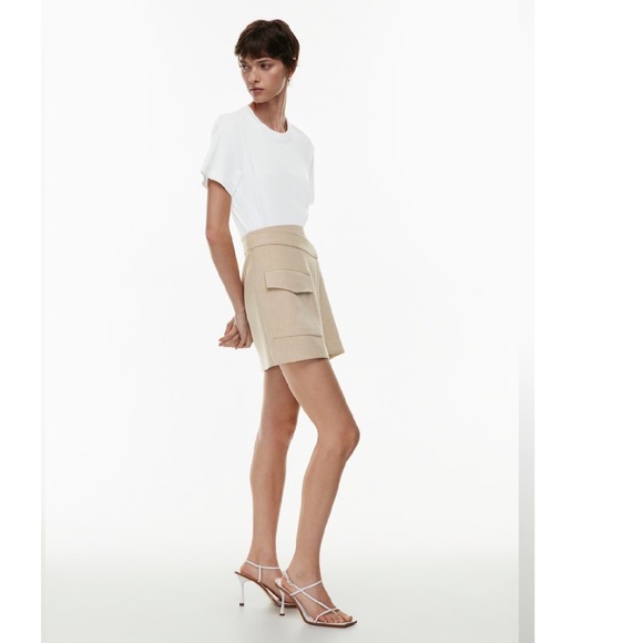 Babaton Dresses & Skirts - Babaton Beige Wrap‎ Mini Skirt with Pocket - Women's Size 14